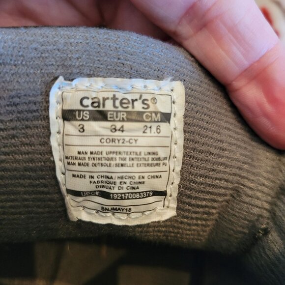 Carter's Youth Size 3 Girls Brown Lace up Combat Boots - Picture 2 of 8